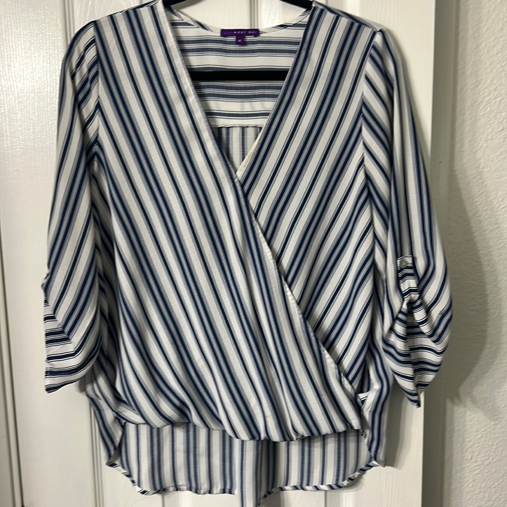 stitch Fix West Kei Blue / White striped Medium